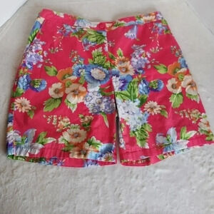 Linea by Louis‎ Dell'Olio Vibrant Orange Floral Print Bermuda Shorts